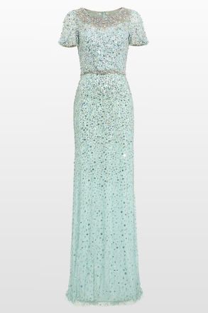 Jenny Packham Epoch Dress in Crystal Aqua at Nordstrom, Size 10 Uk