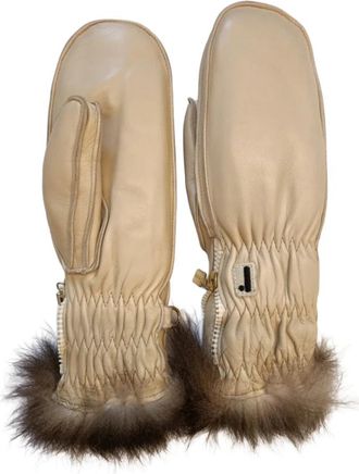 Restelli Guanti Moffola Opossuy - Dames - Handschoenen - Beige - 8 IN - Leer - Accessoires