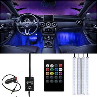 Trade Shop Trade Shop - Striscia Per Auto 48 Led Rgb 4 Room 8 Colours M&uacute;sica Modelo Con Telecommend