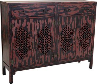 Wanderlust Deco Aparador de madera rojo 136x36x106