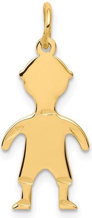 Diamond2Deal 14k Yellow Gold.018 Depth Engravable Boy Charm Pendant