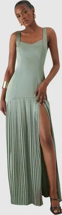 Misspap Premium Pleated Skirt Bridesmaid Dress in Sage at Nordstrom, Size 4