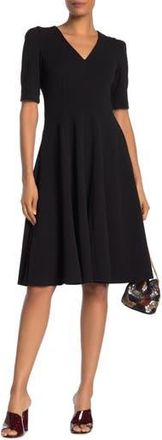 Donna Morgan V-Neck Stretch Crepe Dress in Black at Nordstrom Rack, Size 0