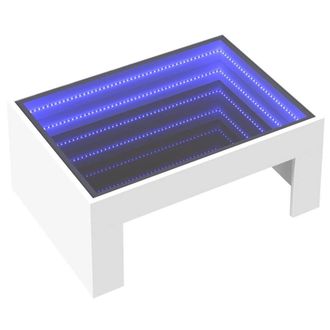 Berkfield Home Decorative Coffee Table with Infinity LED White 70x50x30 cm | Size: 70 x 50 x 30 cm