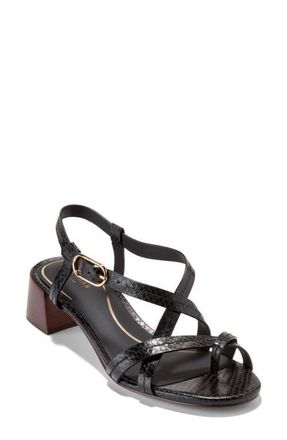 Cole Haan Dillion Slingback Sandal in Black Glossy Snake Print at Nordstrom, Size 8.5