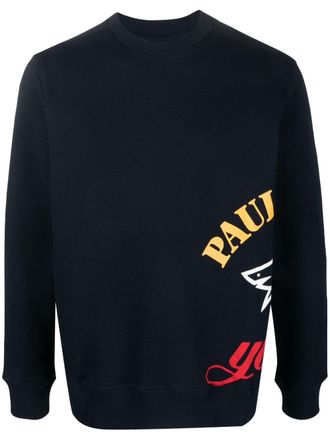 Paul & Shark logo-print long-sleeve sweatshirt - men - Cotton - XXXXL - Blue