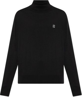 Balmain Turtleneck Met Logo - Heren - Coltruien - Zwart - XL - Katoen - Truien & Vesten
