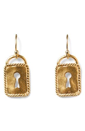 Chan Luu Mini Padlock Drop Earrings in Yellow Gold at Nordstrom