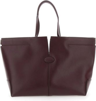 Tod's Bordeaux Tote Bag met handvatten - Dames - Shoppers - Rood - ONE Size - Tassen