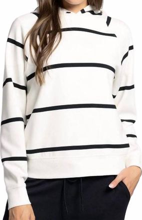 Thread & Supply Turner Stripe Hoodie In Ivory Black Stripe