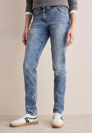 Cecil Slim-fit-Jeans CECIL Style Scarlett, Damen, Gr. 29, L&auml;nge 30, blau (authentic used wash), Denim/Jeans, Obermaterial: 69% Baumwolle, 29% Polyester, 2% 