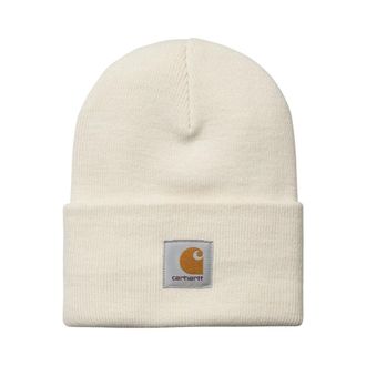 Carhartt Work in Progress Carhartt Wip, Beanies, male, Beige, Size: ONE SIZE Ribbed Logo Beanie Hat