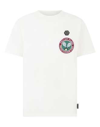 Philipp Plein Round Neck T-Shirt Patch Tennis