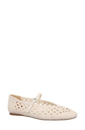 Nordstrom Maren Woven Mary Jane Flat in Beige Pearled at Nordstrom, Size 5.5
