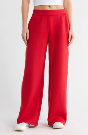 Beyond Yoga Wide Leg Spacer Knit Pants in Holly Red at Nordstrom, Size X-Large