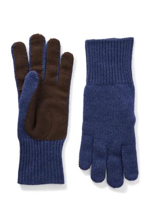 Brunello Cucinelli Suede-Trimmed Cashmere Gloves