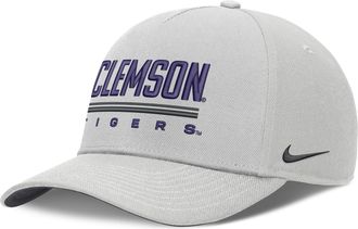 Nike Clemson Sideline Practice Rise Nike Mens Dri-FIT College Adjustable Hat in Grey | NC060BBCLN-RKB