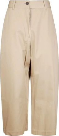 STUDIO NICHOLSON Chalco Pant - Dames - Wijde Broeken - Beige - XS - Katoen - Broeken