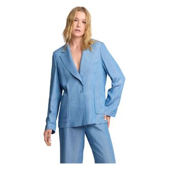 Kocca Blazers, female, Blue, Size: S Chic Light Summer Blazer Jacket