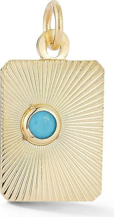 Ember Fine Jewelry 14K Gold Turquoise Dog Tag Charm Pendant at Nordstrom Rack