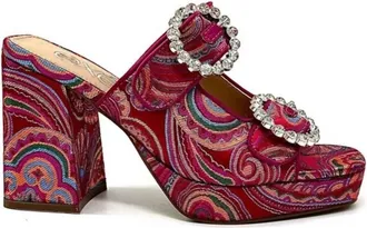 Ex&eacute; Womens Luna Block Heel Sandal In Fuchsia / Multi