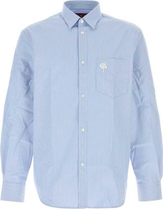 Gucci Light Blue Embroidered Poplin Shirt