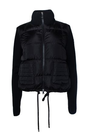 Moncler Moncler, hybride gewatteerde cardigan in zwart