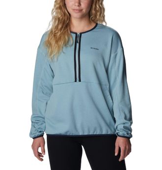 Columbia Womens Coral Ridge Half Zip Midlayer, Stone Blue, XL