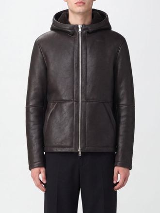 Dondup Giacca in pelle di agnello con cappuccio e chiusura a zip