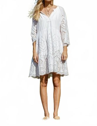 Rubyyaya Cleopatra Eyelet Dress In White