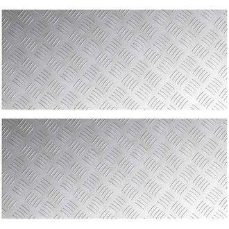 vidaXL Checker Plates 2 pcs Silver 90 x 40 cm Aluminium Vidaxl