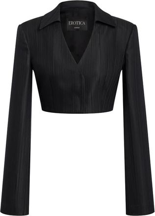 Dondup Cropped Blazer - Dames - Blouses - Zwart - S - Wol - Overhemden