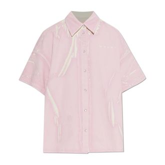 Marni Denim overhemd met zeefdruk - Dames - Spijkeroverhemden - Roze - S - Denim - Overhemden
