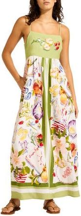 Seafolly Riviera Coast Linen Blend Cover-Up Maxi Dress in Sage at Nordstrom Rack, Size X-Small