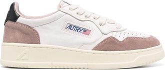 Autry White and Brown Calf Leather and Goat Suede Sneakers