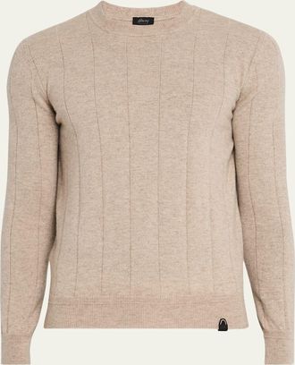 Brioni Mens Cashmere Rib Crewneck Sweater