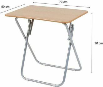 Trade Shop Trade Shop - Tavolo Tavolino Pieghevole In Legno Struttura Metallo Rettangolare 50x70cm