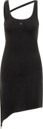 Courr&egrave;ges Undressed Rib Knit Mini Dress - Dames - Korte kleedjes - Zwart - XS - Leer - Kleedjes