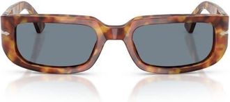 Persol 55mm Pillow Sunglasses in Brown Tortoise /Light Blue at Nordstrom