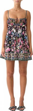 Camilla Gathered Bust Tiered Mini Dress In Midnight In Monserrate