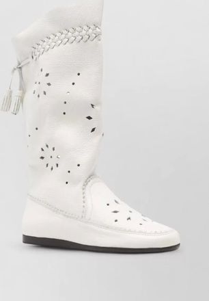 Isabel Marant welky leather boots flat sole tassels