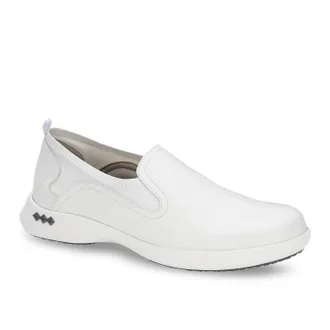 Andrea Womens Professional Leather Moccasins Ultra Comfort Work Shoes In White
