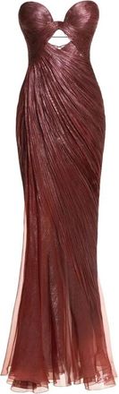Maria Lucia Hohan Zephyra Cut-out Maxi Jurk - Dames - Avondkleed - Bruin - XS - Leer - Kleedjes