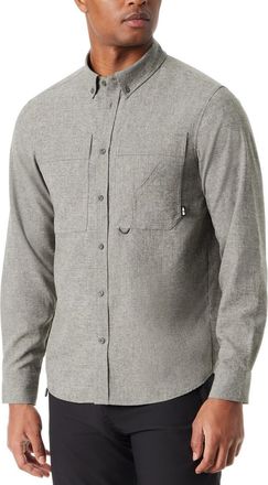G.H. Bass & Co. Bass Outdoor Flannel Shirt Mens Blue Classic Fit Collared Button-Down FTS262