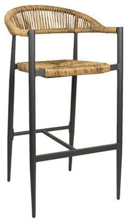 Global Interiors Hochwertiger Outdoor Barstuhl Jonah mit Armlehnen - Natural/Anthrazit