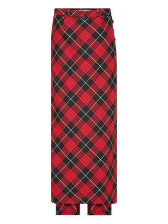 Jean Paul Gaultier Gelaagde broek met tartan-ruit - Rood