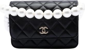 Chanel Pre-owned Quilted Mini Crossbody - Dames - Vintage Mini Tas - Zwart - ONE Size - Leer - Vintage