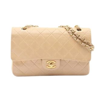 Chanel Pre-owned Matelasse Lamslederen Dubbele Flap Schoudertas - Dames - Pre-owned - Beige - Maat: ONE Size Leer