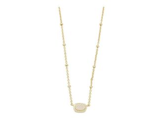 Kendra Scott Mini Elisa Satellite Pendant Womens Necklace Womens Necklace Gold Iridescent Drusy, Rhodium-Plated/Brass