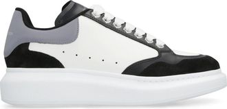 Alexander McQueen Alexander McQueen, Sneakers, female, Black, Size: 5 1/2 US Chunky Sole Leather Sneakers with Suede Inserts